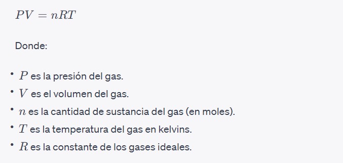 Ley de los gases ideales