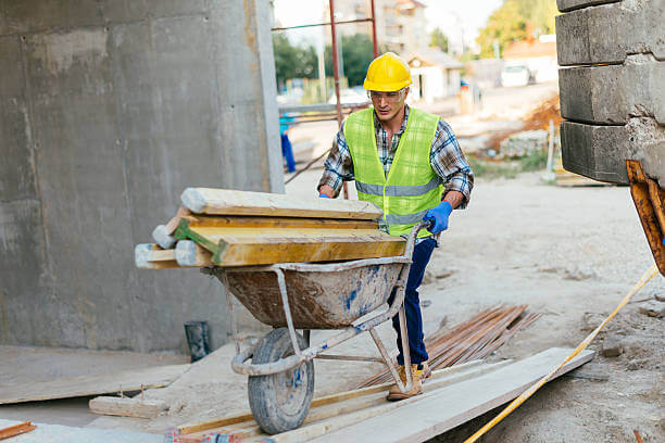 Obrero utilizando el Plano inclinado