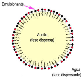 Micela atrapando aceite - detergentes
