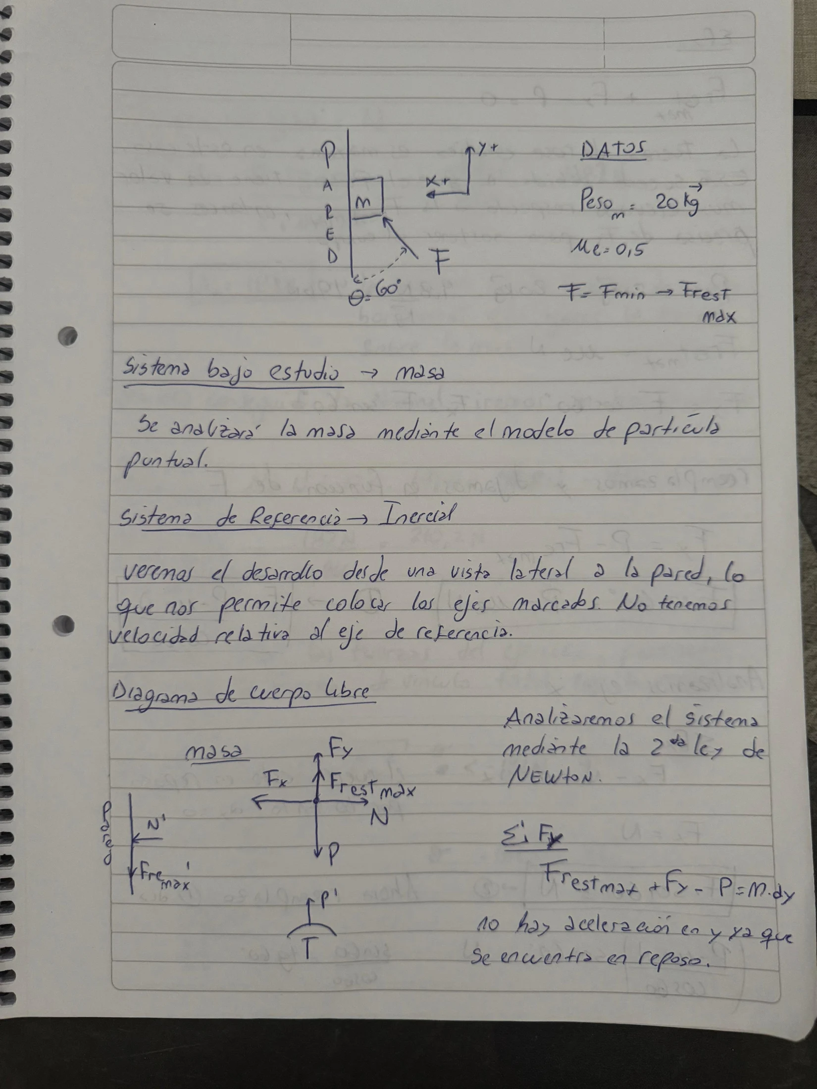 ejercicio de parcial resuelto de dinamica