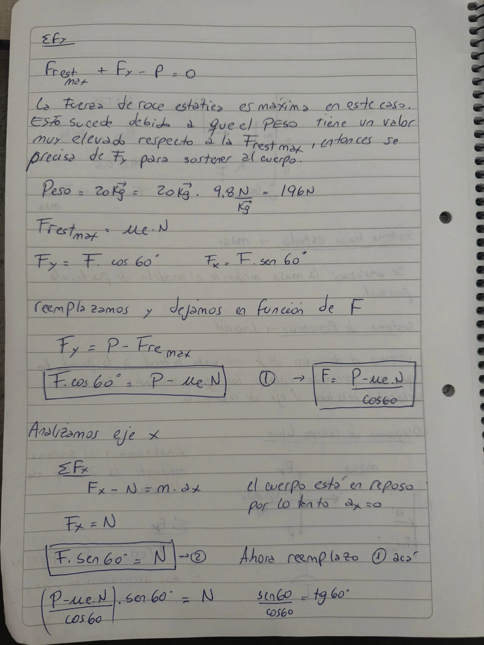 ejercicio de parcial resuelto de dinamica