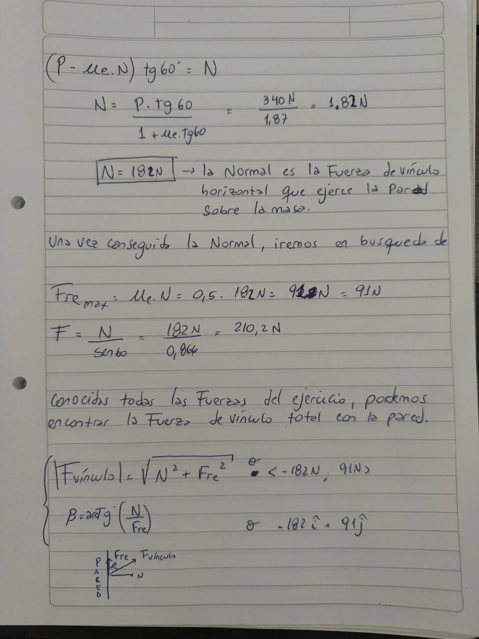 ejercicio de parcial resuelto de dinamica
