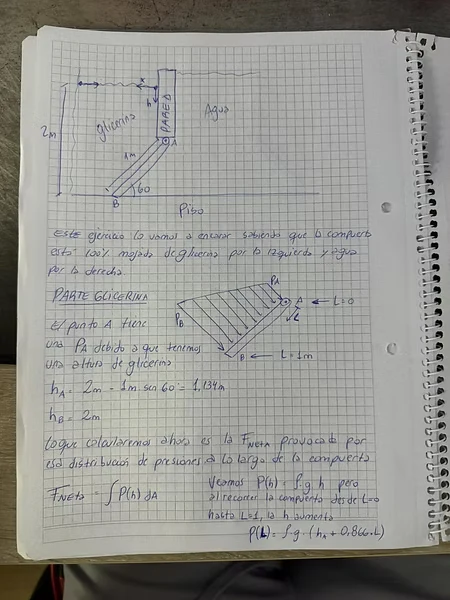 Hoja 2 de Parcial resuelto de Hidrostática y Compuertas