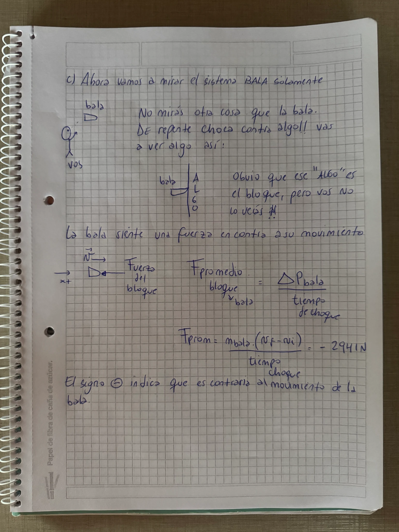 Hoja 3 de Parcial resuelto de Cantidad de Movimiento y Choque- Análisis en 1 dimensión