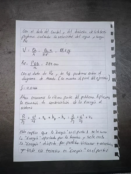 Hoja 2 de Parcial resuelto de Flujo en Cañerias