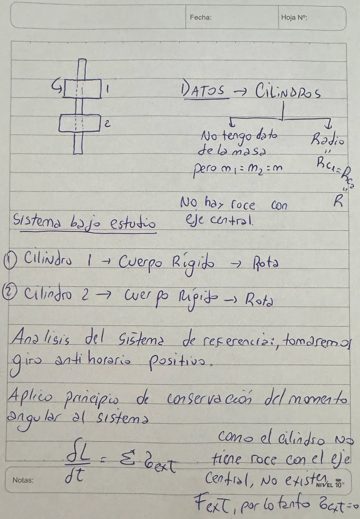 Hoja 1 de Parcial resuelto de Momento Angular