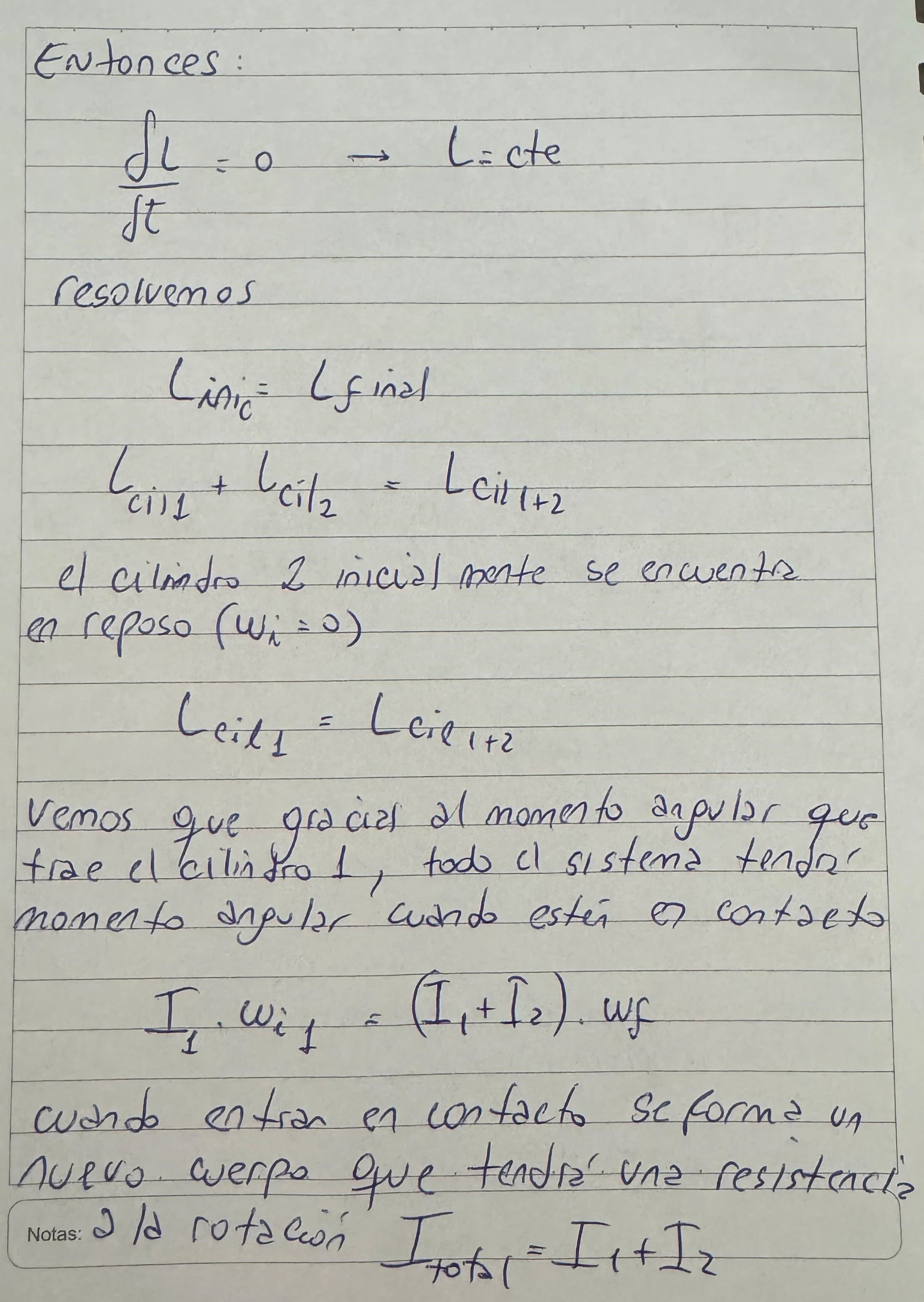 Hoja 2 de Parcial resuelto de Momento Angular