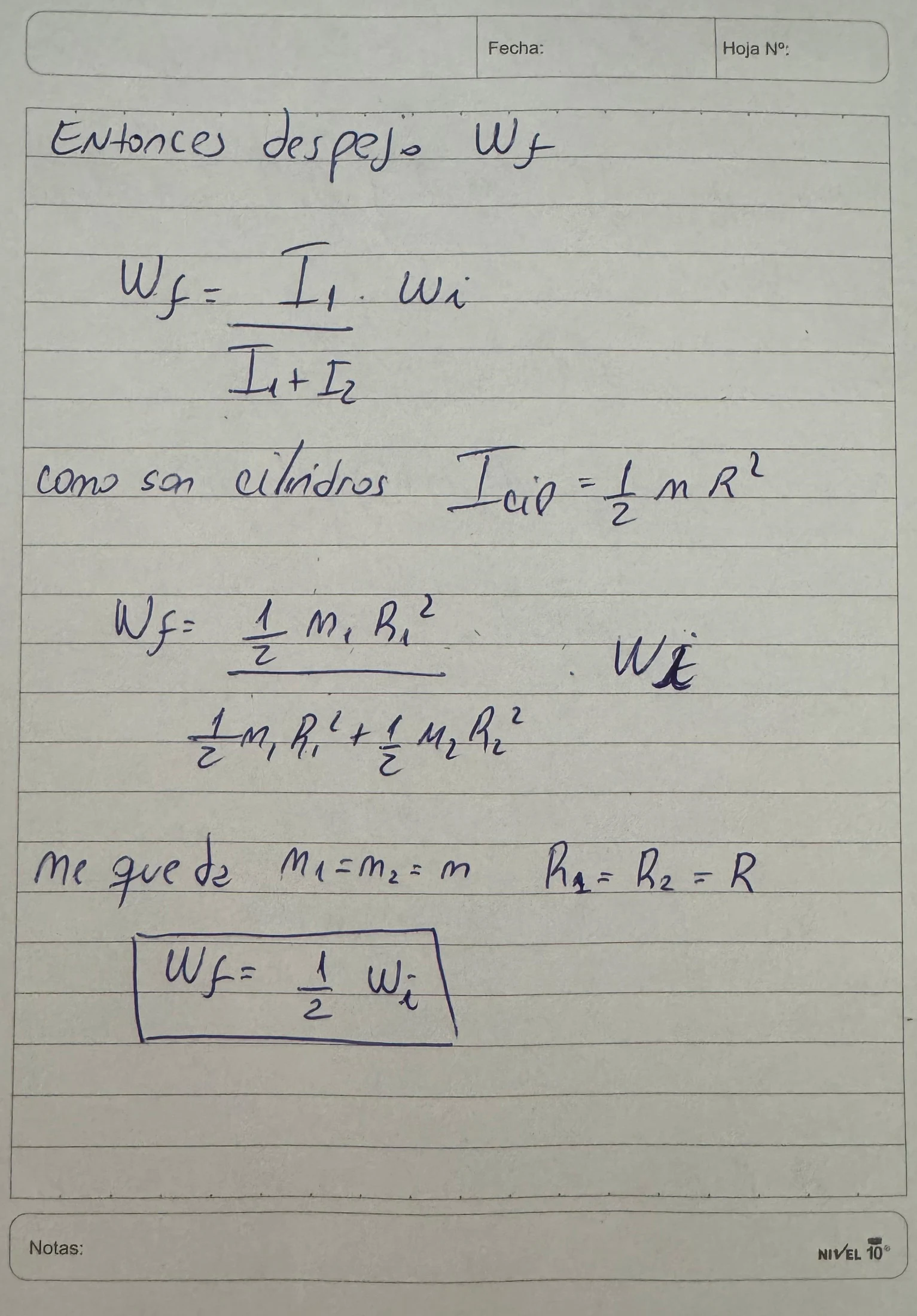 Hoja 3 de Parcial resuelto de Momento Angular