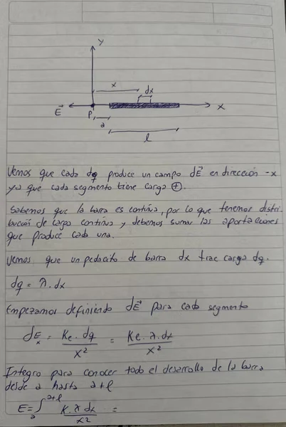 Hoja 1 de Parcial resuelto de Carga Eléctrica y Campo Eléctrico