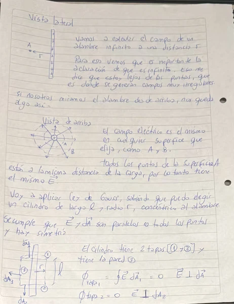 Hoja 1 de Parcial resuelto de Ley de Gauss