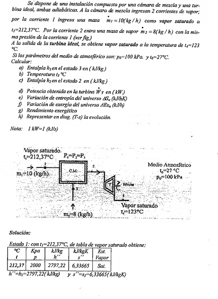 Hoja 1 de Parcial resuelto de Balance de Exergía