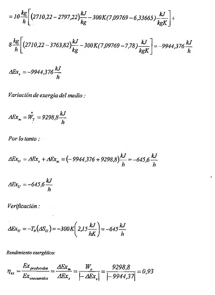 Hoja 4 de Parcial resuelto de Balance de Exergía