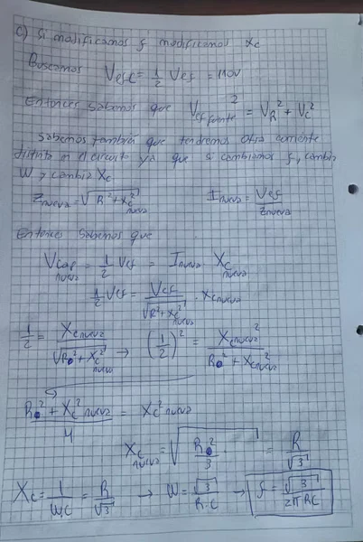 Hoja 2 de Parcial resuelto de Circuitos de Corriente Alterna