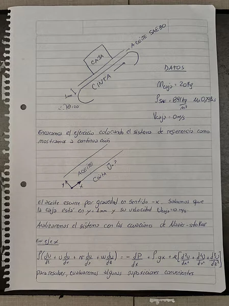 Hoja 1 de Parcial resuelto de Ecuaciones de Navier-Stokes