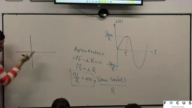Juan explicando circuitos de ca en el pizarrón