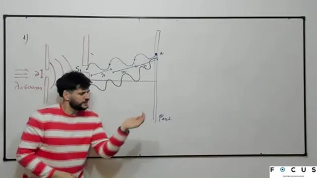 Juan explicando interferencia y difracción en el pizarrón