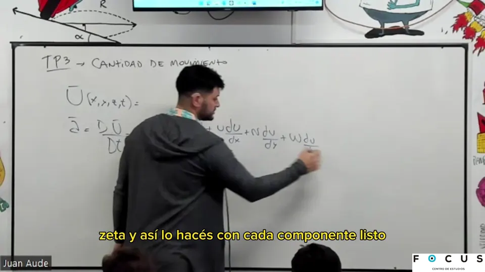 Juan dando una clase de Navier–Stokes