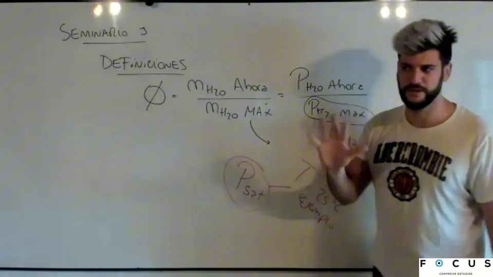 Juan dando una clase de Humedad y acondicionamiento